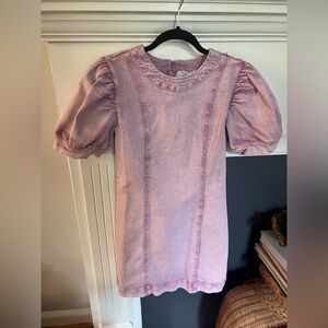 Hyacinth House LILAC STRETCH DENIM JUNIPER MINI DRESS. Tuckernuck